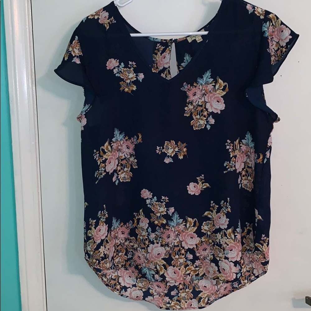 see through floral dress top with a low v neck
